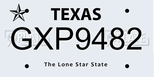 GXP9482 Texas License Plate