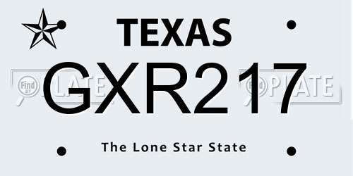 GXR217 Texas License Plate