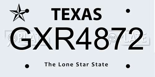 GXR4872 Texas License Plate