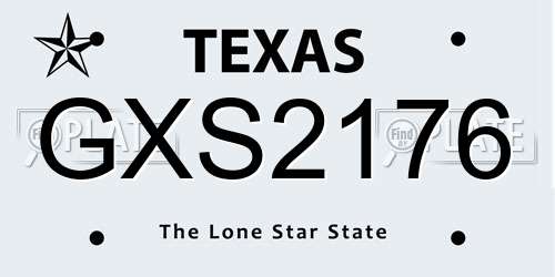 GXS2176 Texas License Plate