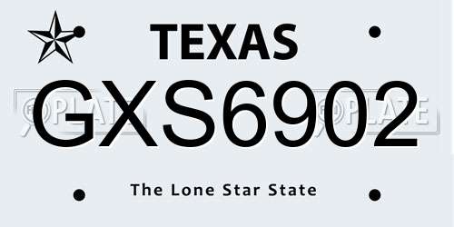 GXS6902 Texas License Plate