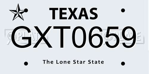 GXT0659 Texas License Plate