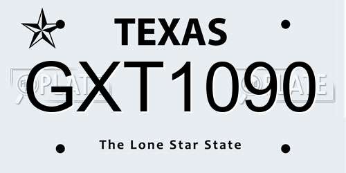 GXT1090 Texas License Plate