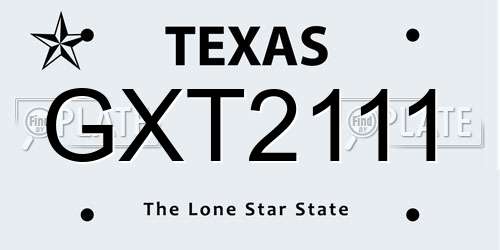 GXT2111 Texas License Plate
