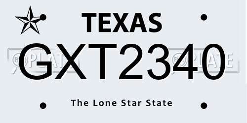 GXT2340 Texas License Plate