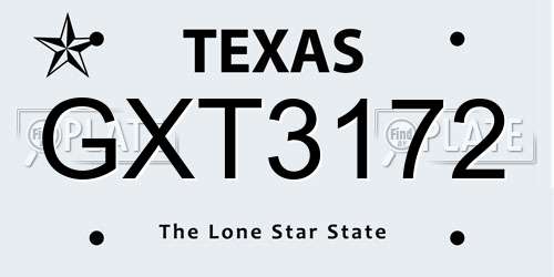 GXT3172 Texas License Plate