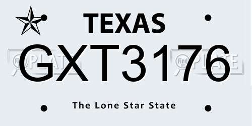 GXT3176 Texas License Plate