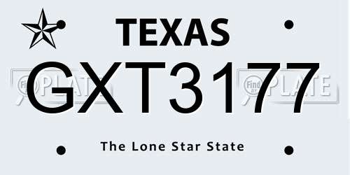 GXT3177 Texas License Plate