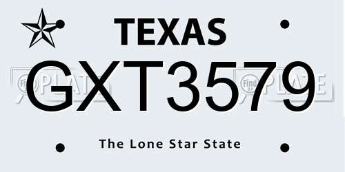 GXT3579 Texas License Plate