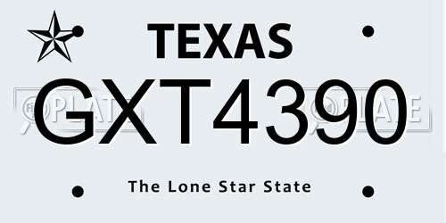 GXT4390 Texas License Plate