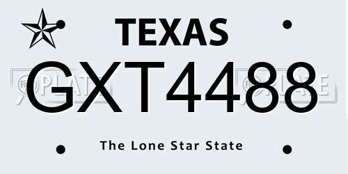 GXT4488 Texas License Plate