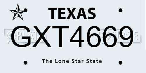 GXT4669 Texas License Plate