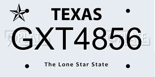 GXT4856 Texas License Plate