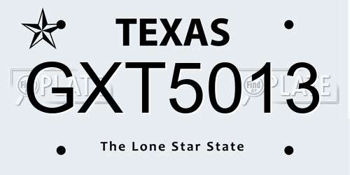GXT5013 Texas License Plate