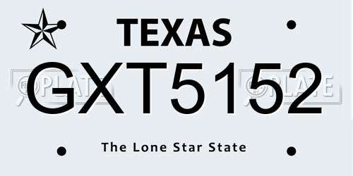 GXT5152 Texas License Plate