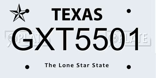 GXT5501 Texas License Plate