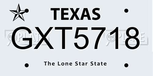 GXT5718 Texas License Plate
