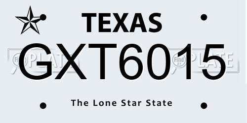 GXT6015 Texas License Plate
