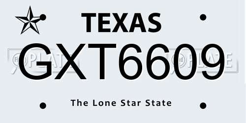 GXT6609 Texas License Plate