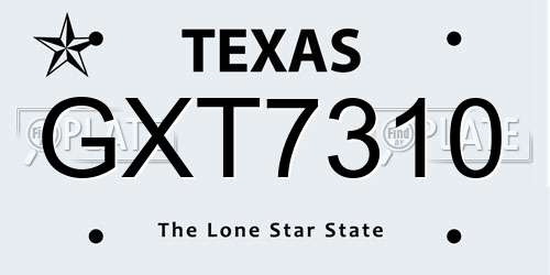 GXT7310 Texas License Plate