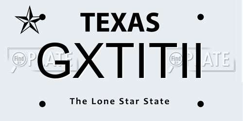 GXTITII Texas License Plate