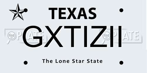 GXTIZII Texas License Plate