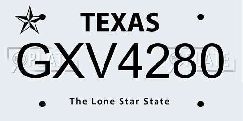 GXV4280 Texas License Plate
