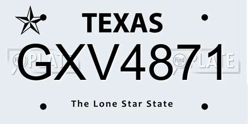 GXV4871 Texas License Plate