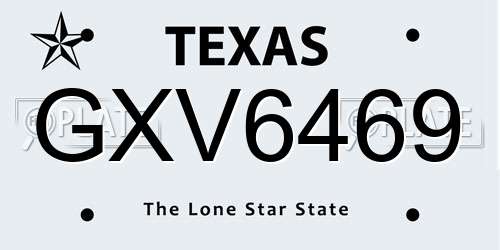GXV6469 Texas License Plate