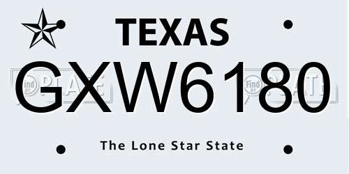 GXW6180 Texas License Plate