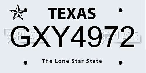 GXY4972 Texas License Plate