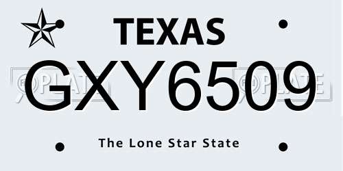 GXY6509 Texas License Plate