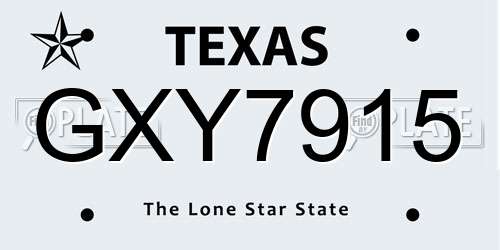 GXY7915 Texas License Plate