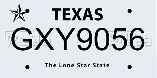 GXY9056 Texas License Plate