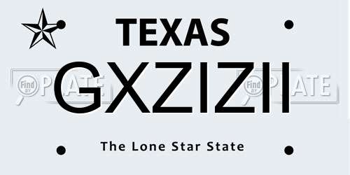 GXZIZII Texas License Plate