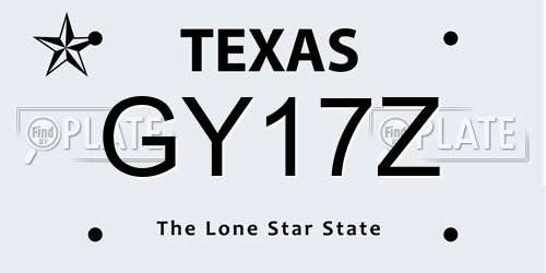 GY17Z Texas License Plate