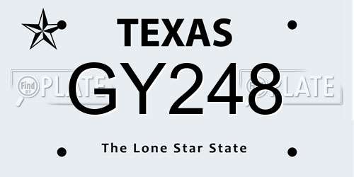 GY248 Texas License Plate