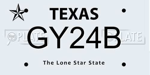 GY24B Texas License Plate