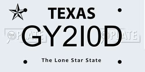 GY2I0D Texas License Plate