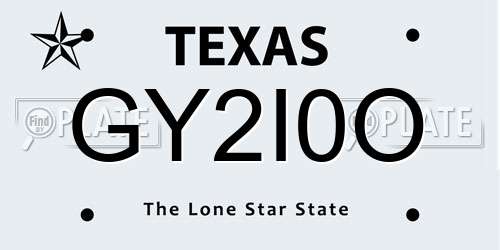 GY2I0O Texas License Plate