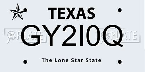 GY2I0Q Texas License Plate