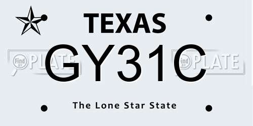 GY31C Texas License Plate