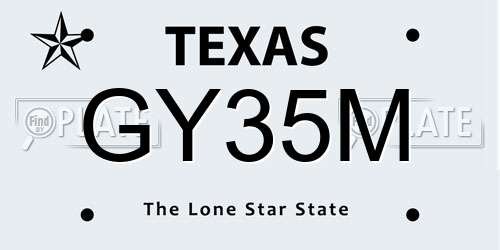 GY35M Texas License Plate