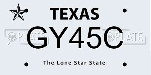 GY45C Texas License Plate