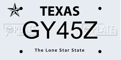 GY45Z Texas License Plate