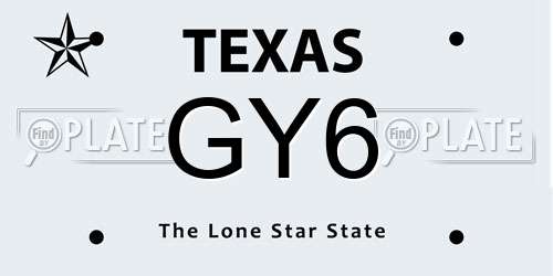 GY6 Texas License Plate
