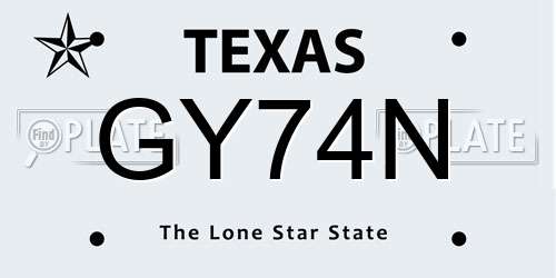 GY74N Texas License Plate