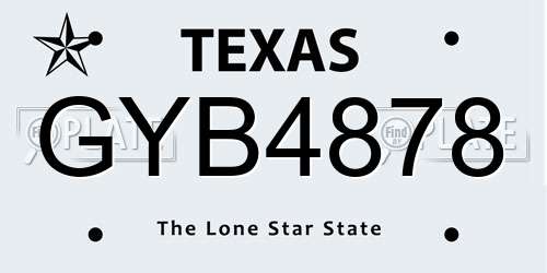 GYB4878 Texas License Plate