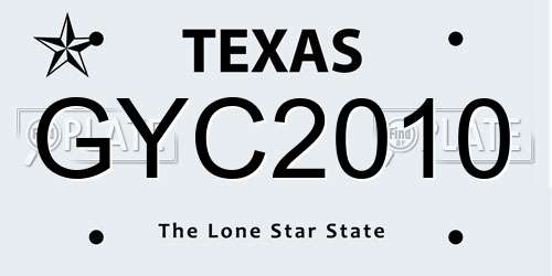 GYC2010 Texas License Plate