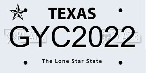 GYC2022 Texas License Plate